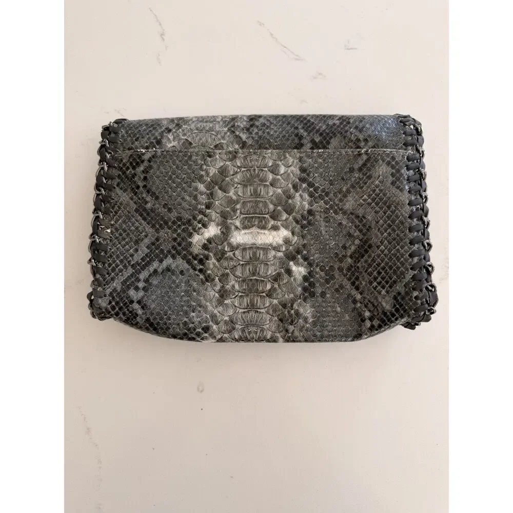 Saundra Roberts Squared Snakeskin Clutch Purse